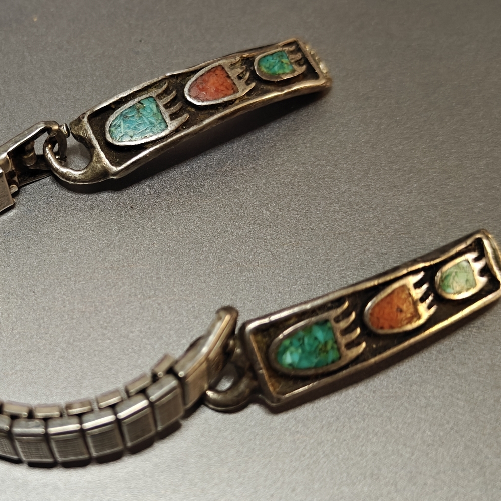 Vintage Zuni Watch Tips Sterling Silver